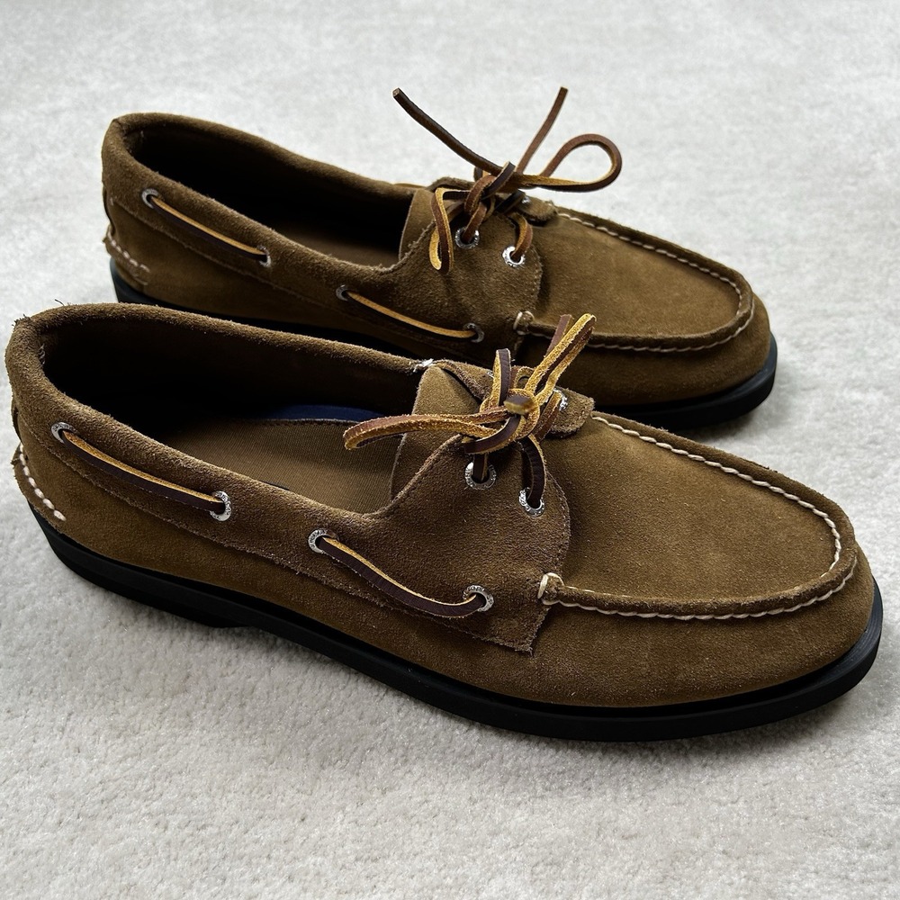 Sperry Top Sider Mens 11 Original 2 Eye Boat Shoes Suede Loafer Brown Moccasin